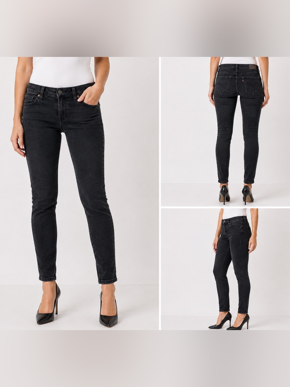 Women's Dark Denim Wash Low Rise Skinny Jeans Size 26 waist